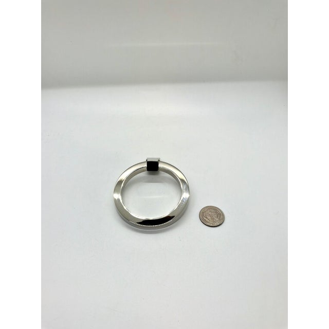 Baker Large Ring Pull Polished Nickel. Classic Contemporary Design.