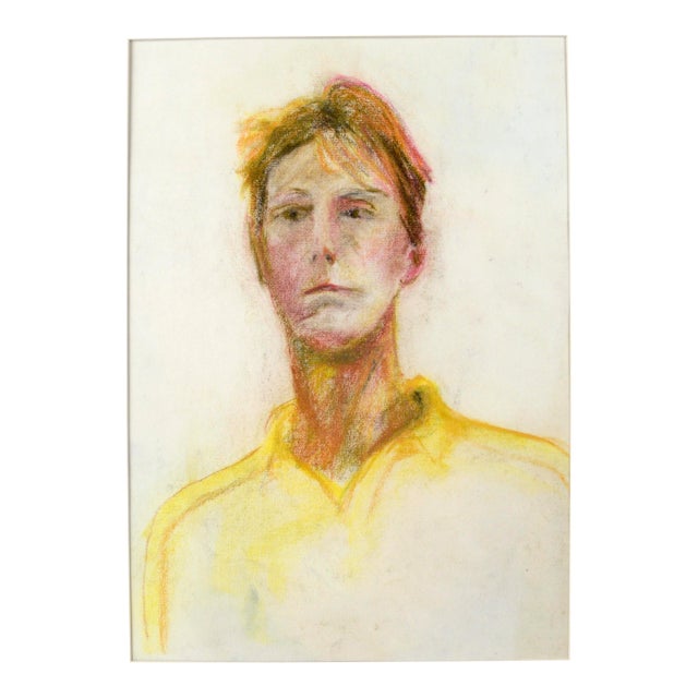 Artist's Self-Portrait in Pastel on Paper by Michael William Eggleston For Sale