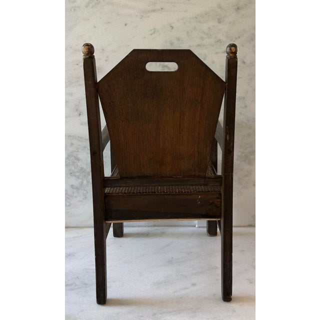 Vintage Child's Arts and Crafts Armchair With Music Box For Sale - Image 4 of 9