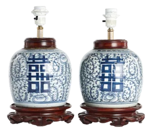 Original Gemwert Pots in the Form of Table Lamps, Set of 2