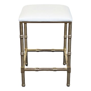 Metal Faux Bamboo Counter Stool For Sale