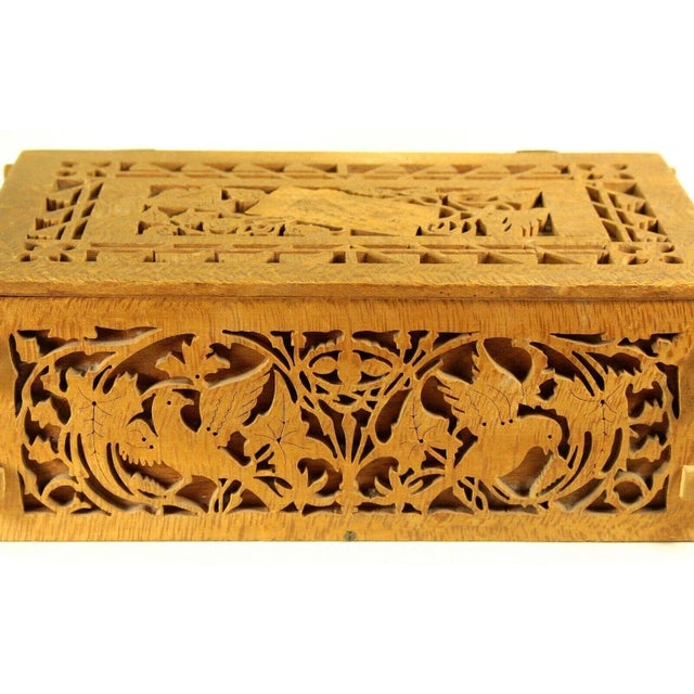 Early 20th Century American Folk Art Carved Die-Cut Wood Deed Box For Sale In Houston - Image 6 of 11