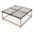 Modern Square Cocktail Table in Aged Brass and Cast Glass For Sale - Image 10 of 12