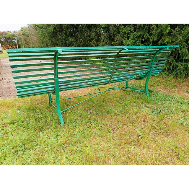 Corrugated Metal Garden Bench, 1930s For Sale - Image 11 of 16