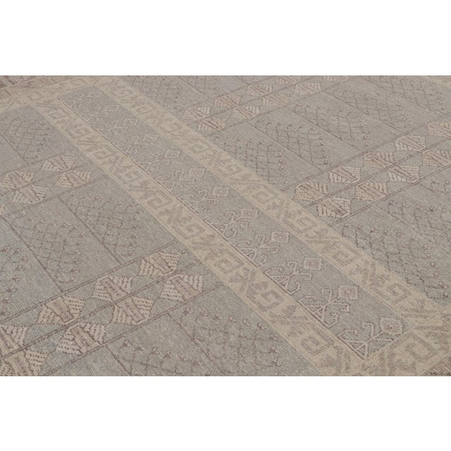 Rug & Kilim Rug & Kilim’s Tribal Style Rug With Mauve and Pastel Blue Geometric Patterns For Sale - Image 4 of 7