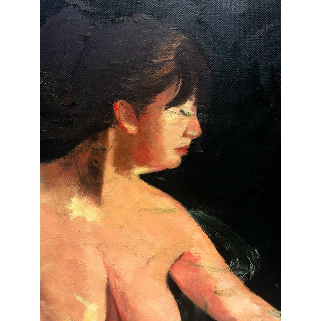 Figurative “Lady” Original Figure Oil Painting on Canvas Tasteful Nude For Sale - Image 3 of 4