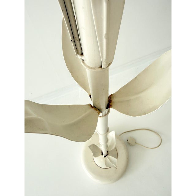 Italian Enamel White Leaf Tole Floor Lamp by Sergio Terzani, 1970s For Sale - Image 12 of 18