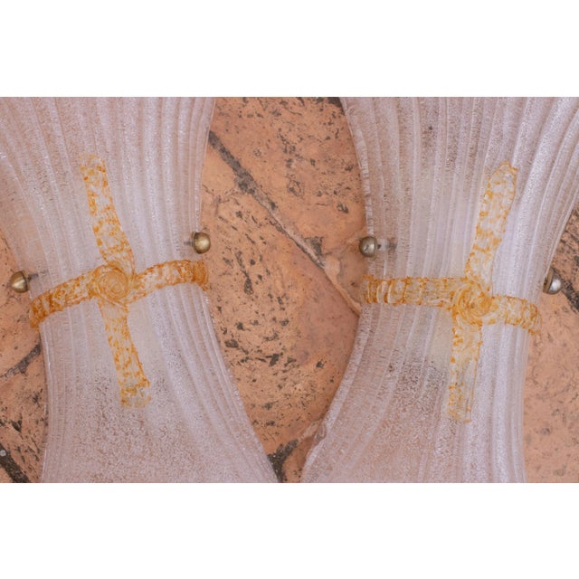 Pair of Large Size Vintage Italian Murano Glass Wall Sconces, 1970 For Sale - Image 10 of 11