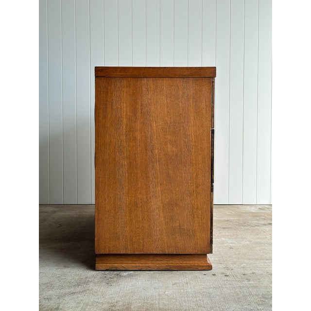 Brown Vintage Architectural Oak 6-Drawer Dresser, C. 1960s For Sale - Image 8 of 15