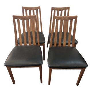 Mid-Century Danish Modern Teak G-Plan Set 4 Teak Dining Chairs 1970s For Sale