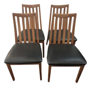 Mid-Century Danish Modern Teak G-Plan Set 4 Teak Dining Chairs 1970s