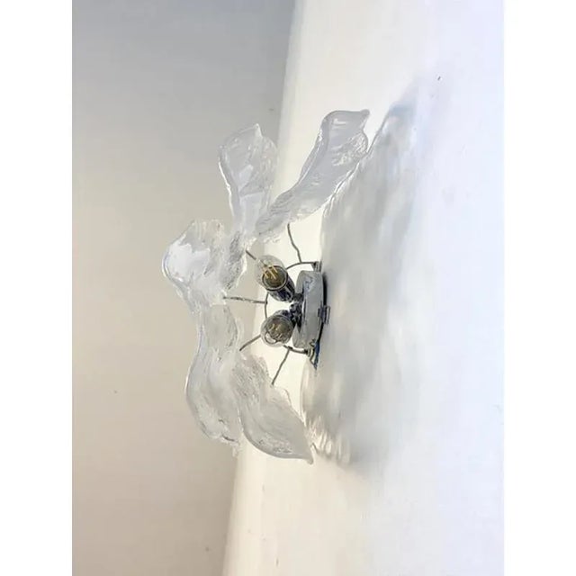 Transparent and White Fiamma Murano Glass Wall Sconces by Simoeng, Set of 2 For Sale - Image 9 of 11