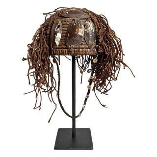 Vintage African Original Elders Lega Hat on Stand For Sale