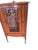 Early 20th Century Antique Edwardian Oak Display Cabinet With Decorative Wood Scrollwork Glass Door For Sale - Image 5 of 6