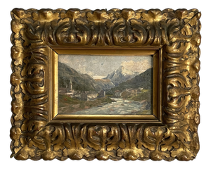 Italian Artist, Mid-Century Modern Composition, Oil Painting, 1950s, Framed