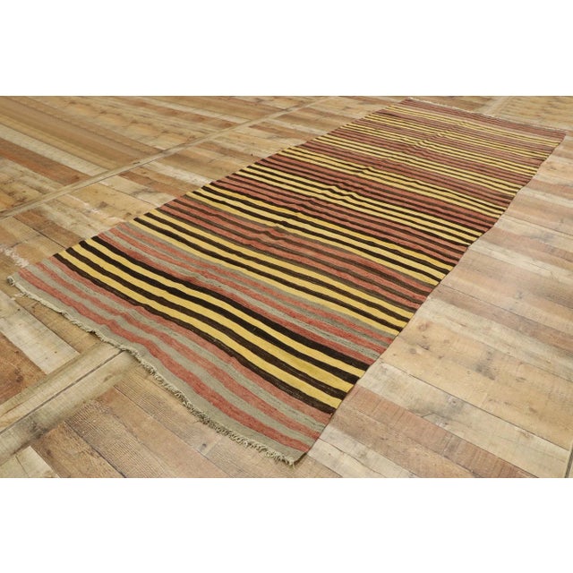 Vintage Turkish Striped Kilim Rug - 04'06 X 11'06 For Sale In Dallas - Image 6 of 10