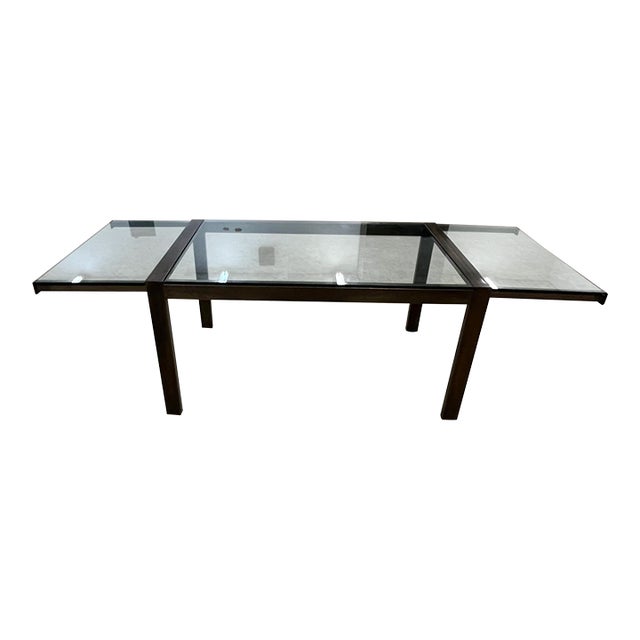 John Stuart Extendable Dining Table, Bronze & Glass, Mid 20th Century For Sale