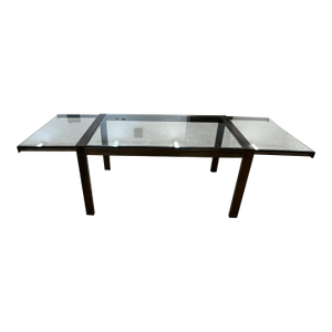 John Stuart Extendable Dining Table, Bronze & Glass, Mid 20th Century