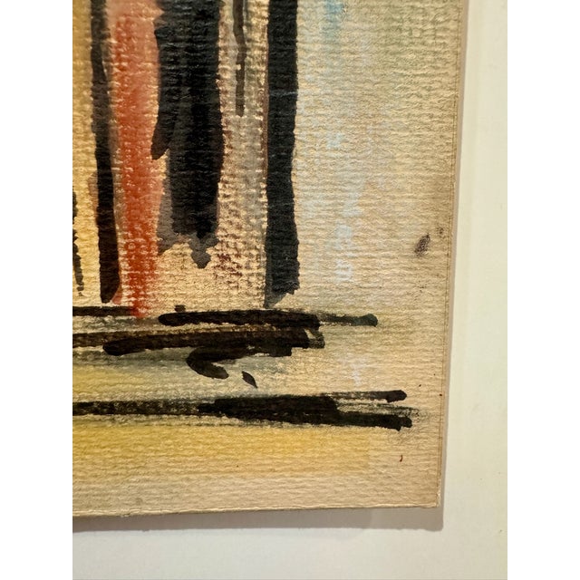 Henry Emil Salloch Original Watercolor on Paper Abstract Cathedral Architectural Study, 1972. For Sale - Image 4 of 7
