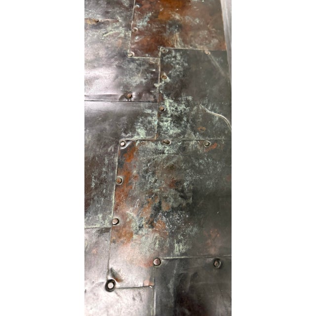 Copper 1980s Brutalist Style Oversized Patchwork Copper Coffee Table by Maitland-Smith For Sale - Image 8 of 12