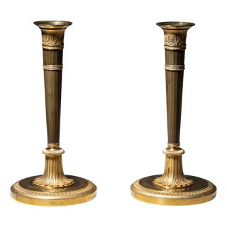 Early 19th Century Empire Candleholders, Set of 2 For Sale