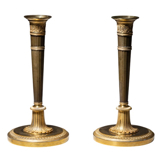 Early 19th Century Empire Candleholders, Set of 2 For Sale