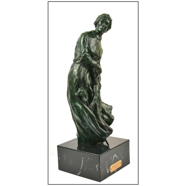 You are viewing a high quality, and stunning Mike Capser Bronze Sculpture, titled "Cold Winds Warm Heart" that will...