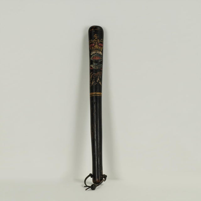 Rare collection of four English George III constabulary truncheons, circa 1760–1820, each handcrafted in turned wood and...