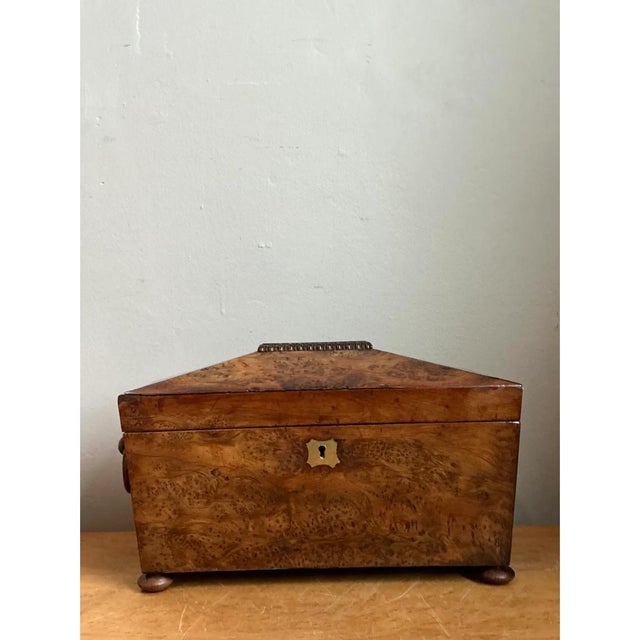 Vintage Burl and Brass Decorative Box For Sale - Image 9 of 13