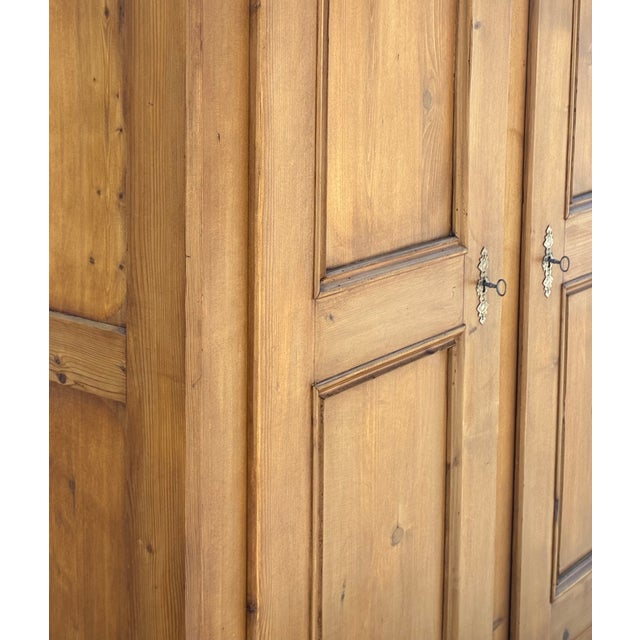Pine Two Door Eight Panel Knock-Down Armoire For Sale - Image 9 of 18
