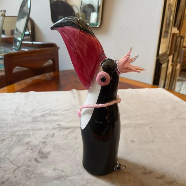 1990s 1990s Modern Pink Black and White Murano Glass Tucano by Dior Home For Sale - Image 5 of 13
