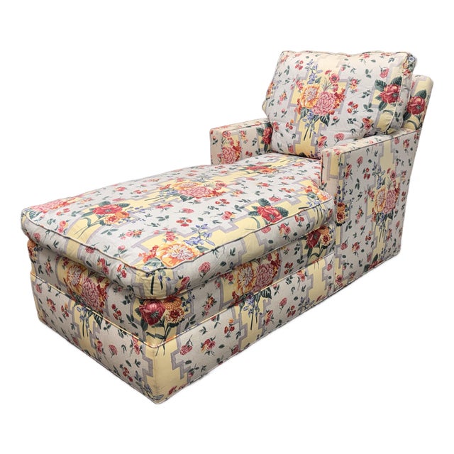 Bespoke Floral Upholstered Chaise For Sale