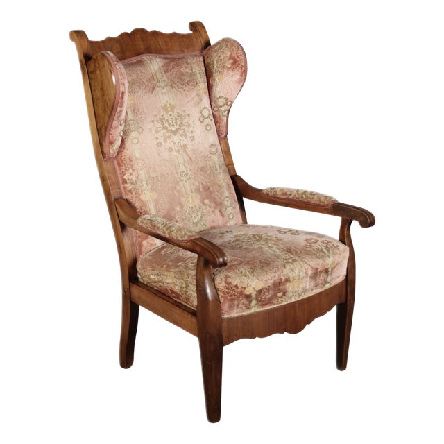 Antique Biedermeier Armchair in Walnut, 19th Century For Sale