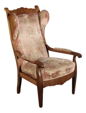 Antique Biedermeier Armchair in Walnut, 19th Century