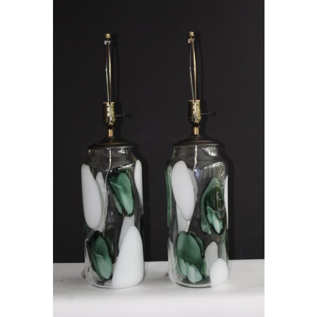Mid 20th Century Seguso Style Murano Lamps - a Pair For Sale - Image 10 of 12