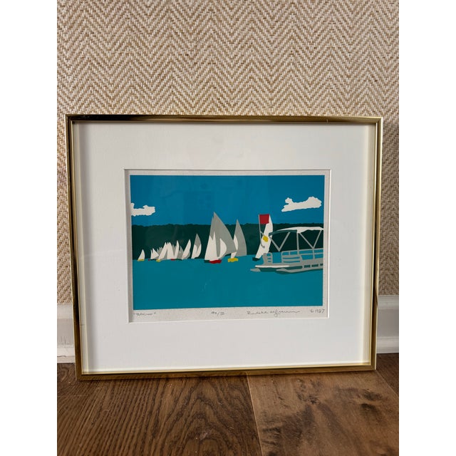 Sky Blue Signed Limited Edition Nautical Serigraphs, 1987 — Set of 2 For Sale - Image 8 of 12
