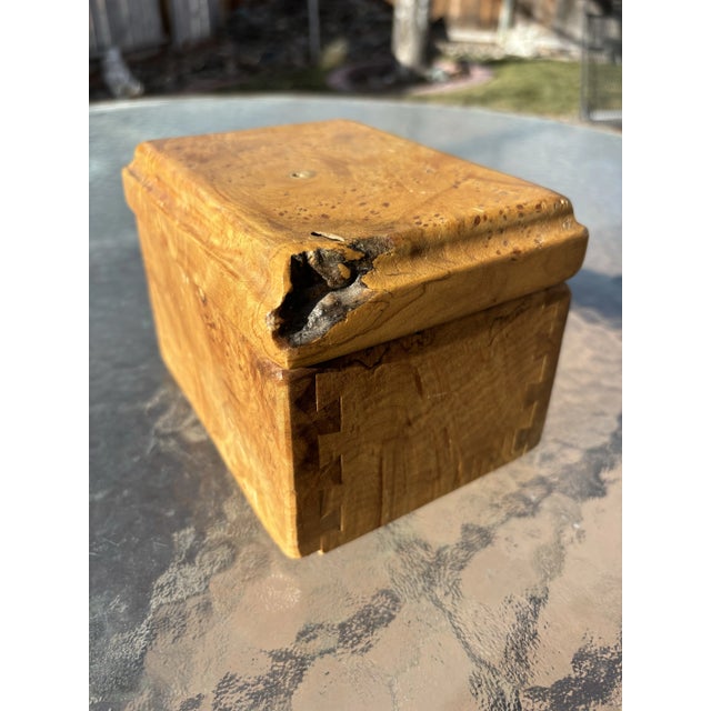 Beautiful Birdseye Maple Box handmade by the artist and dated 1980. It has dovetails and a live edge on the corner. Birds...