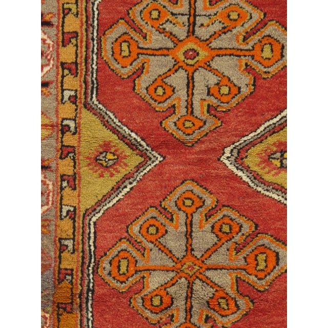 Red Vintage Turkish Oushak Rug 3'7 X 4'7 For Sale - Image 8 of 8