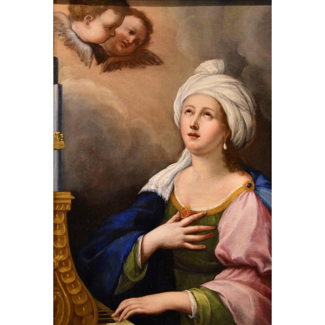 17th Century Lucas de la Haye / Luca Fiammingo, Saint Cecilia, 1650, Oil on Canvas, Framed For Sale - Image 5 of 11