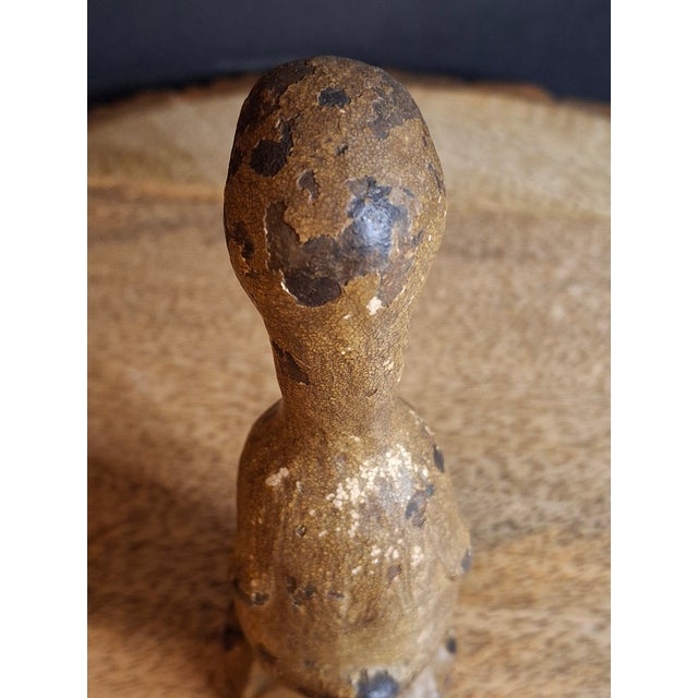 American Antique Cast Iron Standing Duck Paperweight Attributed to Hubley C. 1920s Original Paint For Sale - Image 3 of 14
