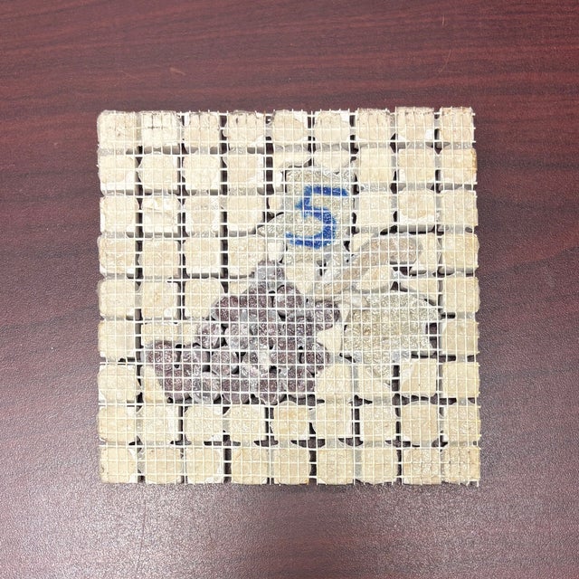 Bottinico Marble / Rosso Levanto Marble / Café Brissac Limestone Polished Grape Decorative Mosaic For Sale - Image 4 of 4