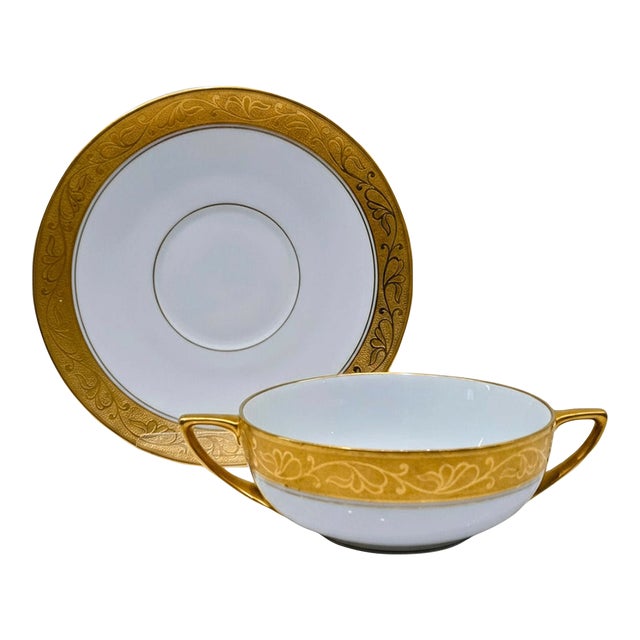 Thomas Bavaria Pickard 24k Gold Tea Set – 19 Pieces, 7 Cups & Saucers For Sale