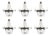 Antique Louis Revival Cut Crystal 14-Light Ballroom Chandeliers, 1920s, Set of 6 For Sale