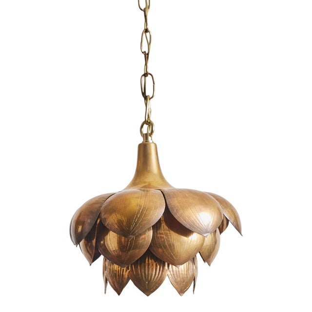 Mid 20th Century Attributed to Feldman Lotus Pendant Lamp For Sale