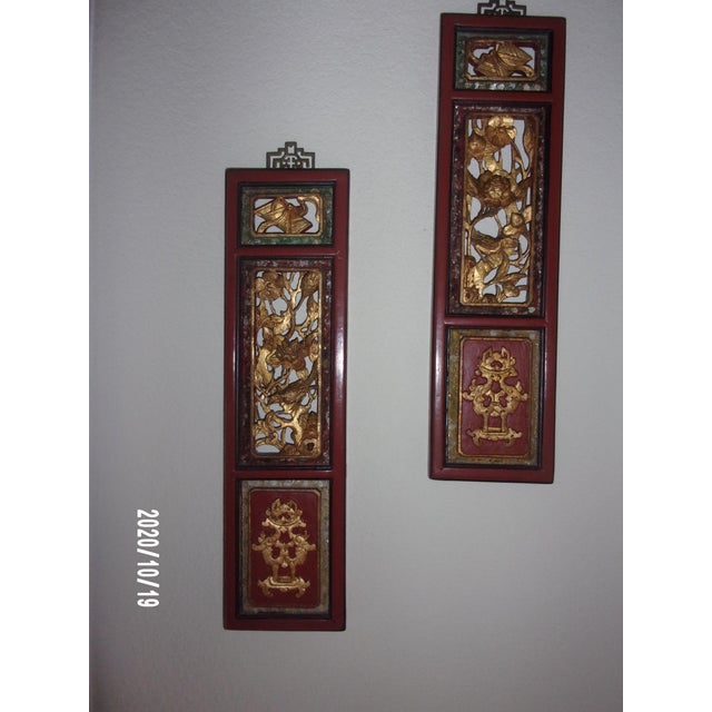 Antique Chinese Carved Wood Panels- Set of 2 For Sale - Image 14 of 14