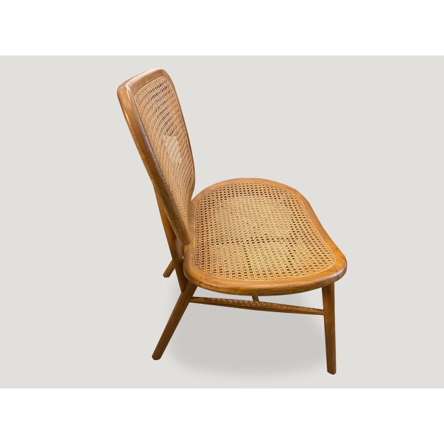 2010s Andrianna Shamaris Rattan and Teak Wood Chair For Sale - Image 5 of 5
