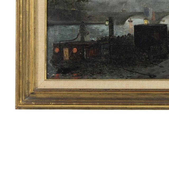 French School Artist, View of Paris, 19th Century, Oil on Canvas For Sale - Image 3 of 6