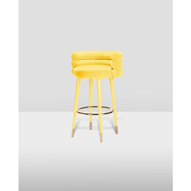 Contemporary Marshmallow Bar Stools by Royal Stranger, Set of 4 For Sale - Image 3 of 18