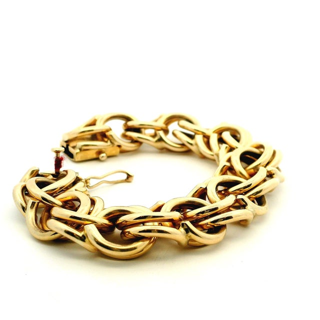 Vintage Italian 14k Gold Chunky Link Bracelet, 92 Grams For Sale In Miami - Image 6 of 16