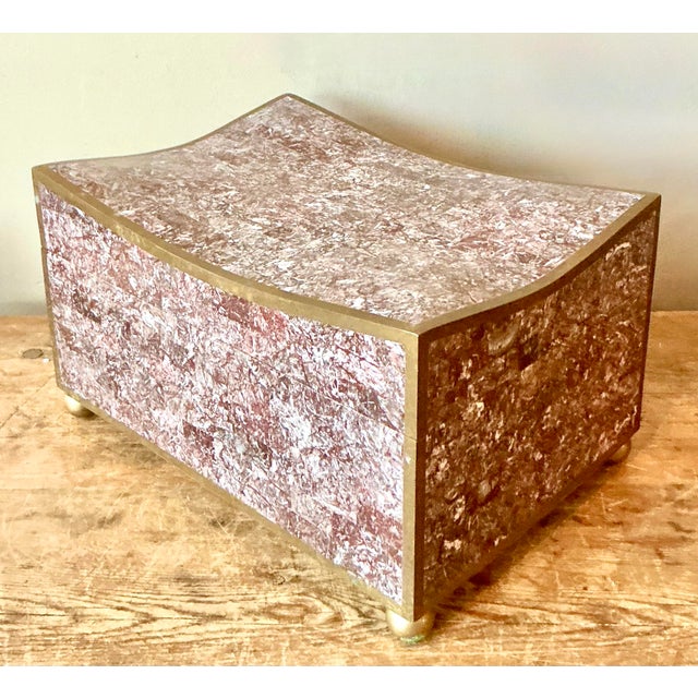 Add a touch of sculptural luxury to your coffee table or vanity with this exquisite vintage tessellated stone box....